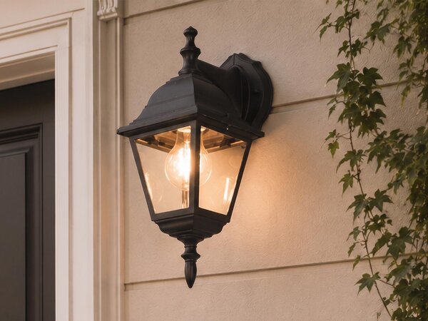 Lampada da parete LED per esterni, lanterna da parete in stile retrò, illuminazione per facciate, parete della casa, 34 cm