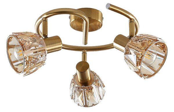Plafoniera Lindby Kosta, 47 cm, 3 luci, color ottone
