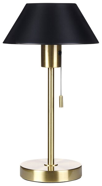 BELIANI Lampada da tavolo con paralume conico in ferro metallizzato nero e oro con interruttore illuminazione per ufficio moderna