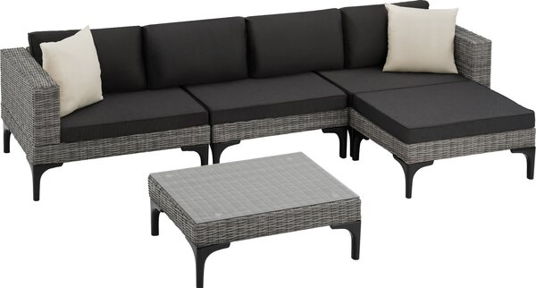 Tectake® Rattan Lounge Konstanza con telaio in alluminio e pregiata lavorazione in vimini