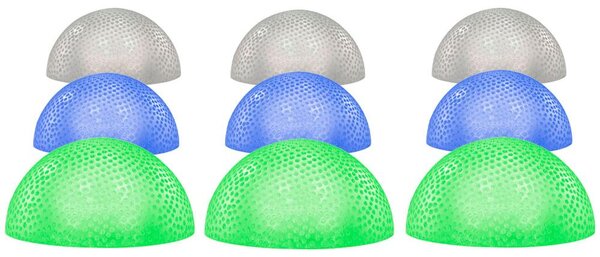 Set di 9 lampade da giardino a LED RGB, a forma di emisfero