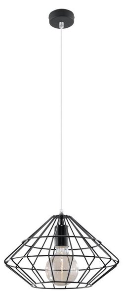 Lampada a sospensione, acciaio nero, struttura a gabbia, 33 cm