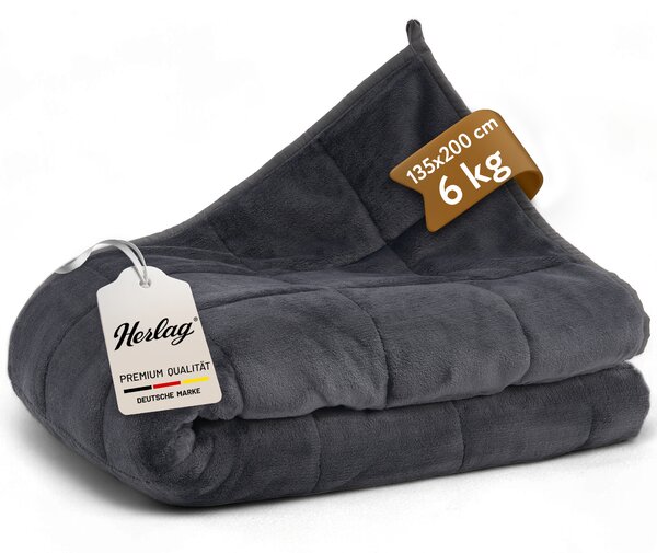 Coperta ponderata Herlag 6 kg 135x200 cm Coperta ponderata per un sonno tranquillo Adulti e adolescenti 40-90 kg