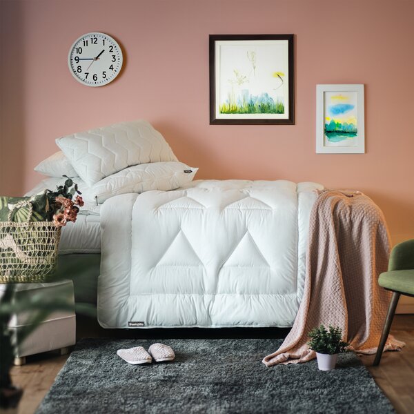 Piumino estivo Dunlopillo Life 155x220 cm | Antiallergico | Rivestimento in 100% cotone | Piumino leggero e traspirante