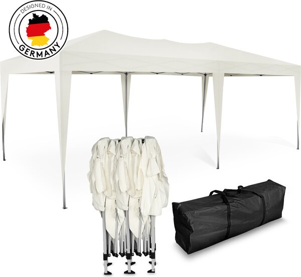 Gazebo pieghevole Kronenburg 3x6 m - Impermeabile, protezione UV 50+, 0 pannelli laterali, champagne