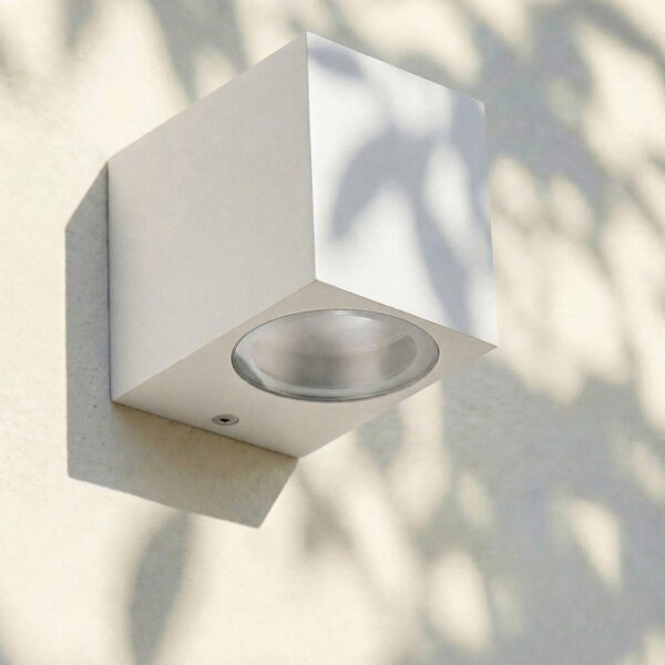 Lampada da parete per esterni Maxkomfort GU10 IP44, alluminio bianco, senza lampadina
