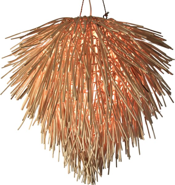 Lampada da soffitto / lampada a sospensione, realizzata a mano a Bali con materiali naturali, rattan - modello Rasta, marrone, 45*45*45 cm, lampade a sospensione in materiali naturali
