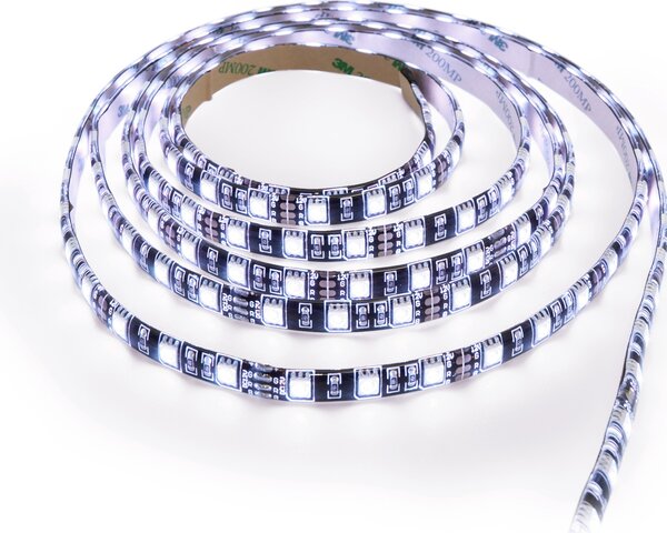 Set completo di striscia LED RGB multicolore da 15 m, 60 LED al metro, extra luminosa, con telecomando touch, colore nero