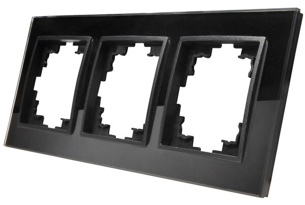Cornice in vetro McPower "Flair", tripla, nera