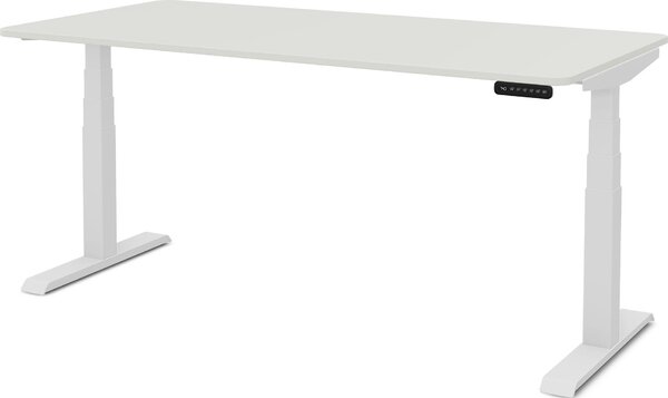 ASSMANN Scrivania elettrica regolabile in altezza Pitino Curved bianca, 160x80 cm, funzione memoria, protezione anticollisione
