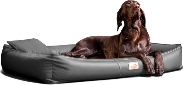 Tierlando® Materasso ortopedico per cani CLIFFORD LATEX anima del materasso in Pelle finta - dimensioni: 85x60cm | colore: 02 graphite