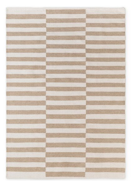 Tappeto bianco/marrone chiaro in lana reversibile/tessuto a mano 160x230 cm Vika – Hanse Home