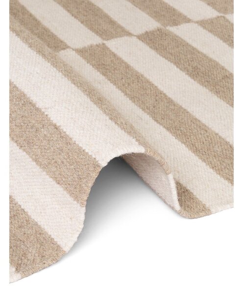 Tappeto bianco/marrone chiaro in lana reversibile/tessuto a mano 200x300 cm Vika – Hanse Home