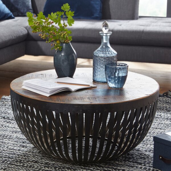 Tavolino da salotto NISHA 70x33x70 cm in legno / metallo