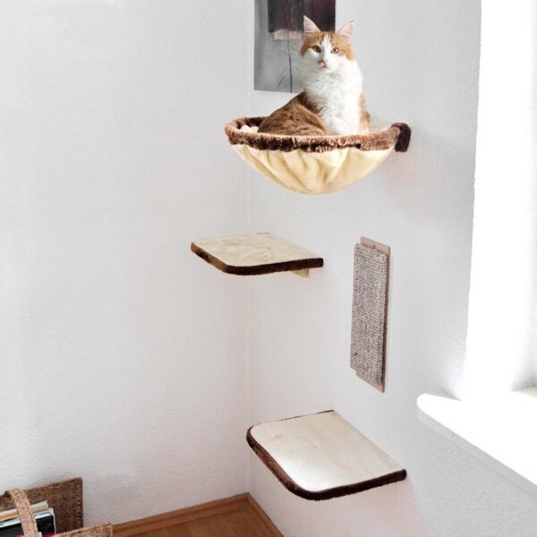 Parete da arrampicata per gatti Silvio Design, 4 pezzi, beige/marrone