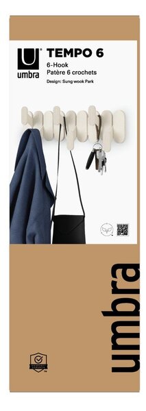 Attaccapanni da parete beige in acciaio 16 cm Tempo – Umbra