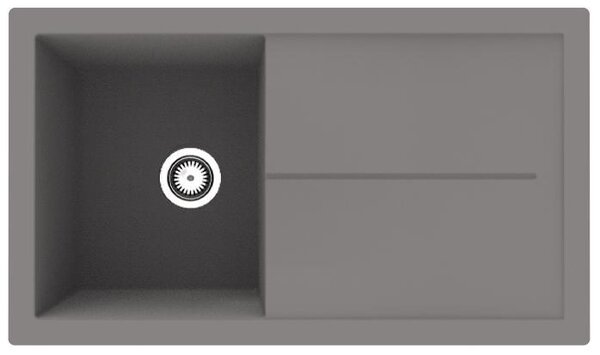 Lavello da cucina Cleveland, materiale mineralitico, 50 x 86 cm, grigio