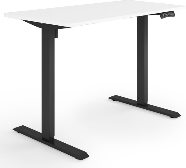 ESMART ETX-121BW 120x60 cm Bianco Scrivania ergonomica sit-stand Regolabile elettricamente in altezza in modo continuo 73,5-123,5 cm 3x memoria Porta di ricarica USB Promemoria attività Avvio/arresto graduale Montaggio rapido