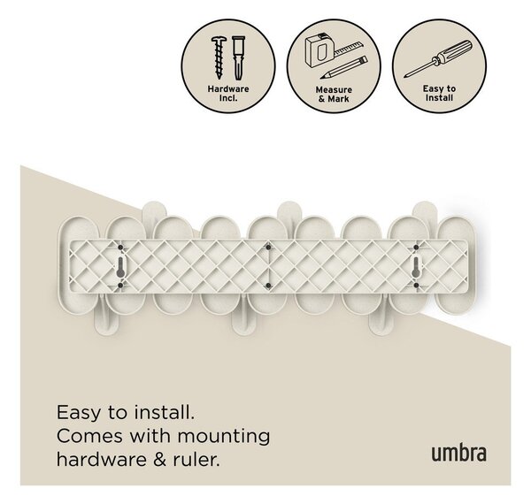 Attaccapanni da parete beige in acciaio 16 cm Tempo – Umbra