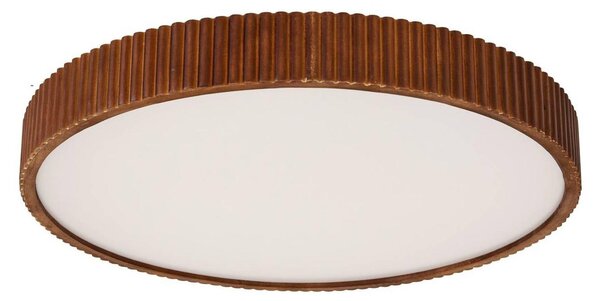 Lindby LED lampada da soffitto Velua, bianco/legno scuro, CCT, Ø 50 cm