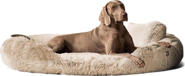 Tierlando® Letto ortopedico per cani PAMELA Shaggy a pelo lungo - Dimensioni: 175x115cm | Colore: 14 Beige
