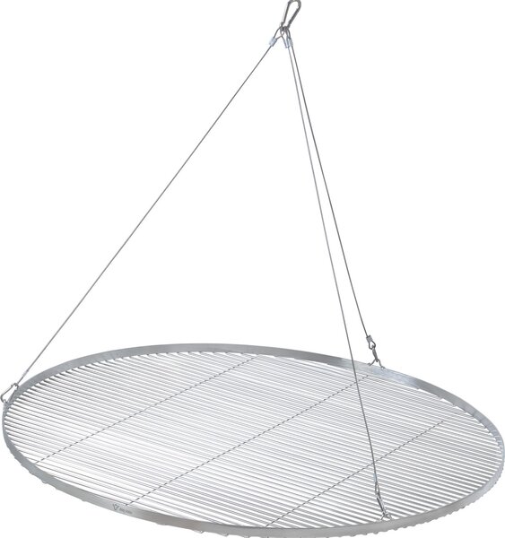 BBQ-Toro griglia in acciaio inox rotonda Ø 100 cm, griglia per barbecue con sospensione a corda, griglia sospesa