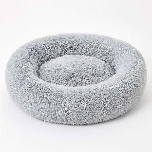 Cuccia per cani a forma di ciambella, diametro 80 cm, colore grigio