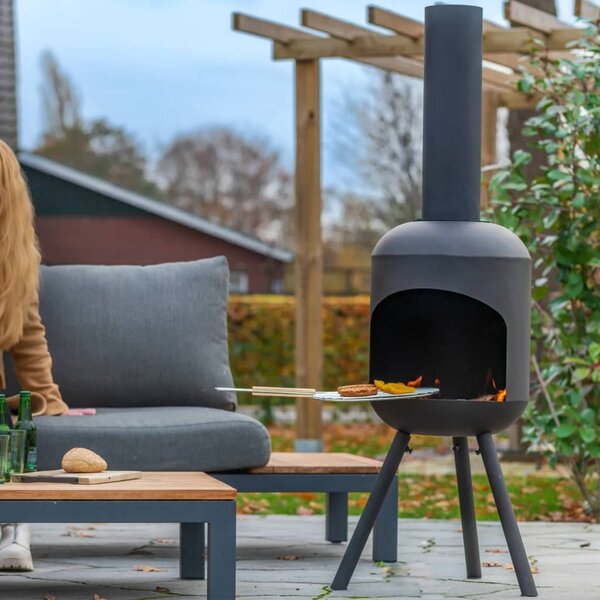 Caminetto da giardino RedFire con griglia BBQ Fuego Large Nero