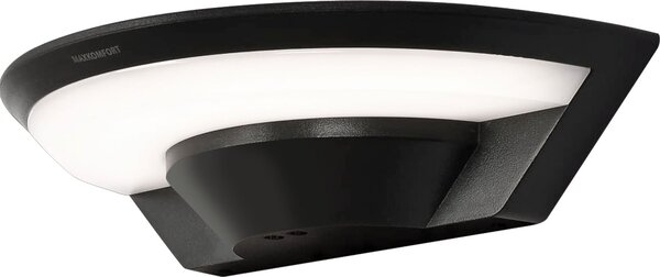 Applique da esterno a LED SETA nera | 10 W IP54 1450 lumen bianco neutro | Lampada da esterno semicircolare, applique, lampada da giardino, lampada da terrazza, lampada da ingresso, design moderno