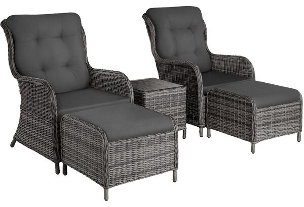 Set di sedute in alluminio e rattan Benissa di tectake® per 2-4 persone