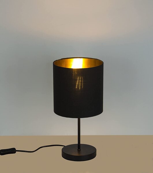 Confezione da 2 lampade da tavolo *SOUL* paralume in tessuto nero-oro