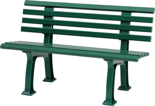 Panchina da giardino Antigua | 2 posti | Verde | HxLxP 74x120x54cm | Plastica resistente agli agenti atmosferici e ai raggi UV | Panchina da parco Panchina da esterno Balcone da giardino Terrazza