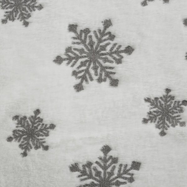 Coperta natalizia con fiocchi di neve argentati