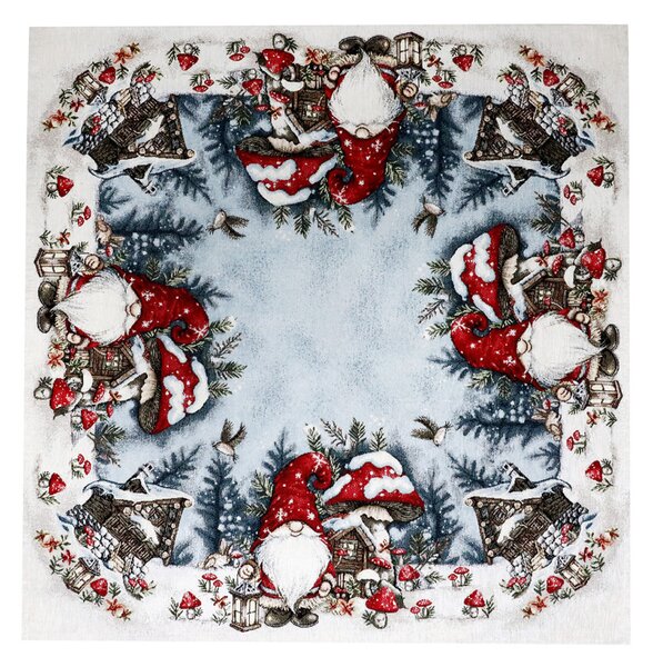 Tovaglia natalizia in ciniglia Elfo fungo 90x90 cm Chenille IT039