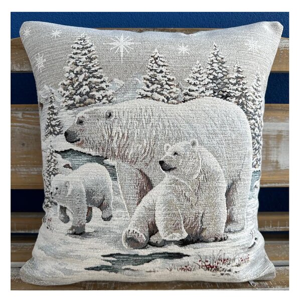 Federa cuscino natalizia di ciniglia gobelin 42x42 cm Chenille 1245