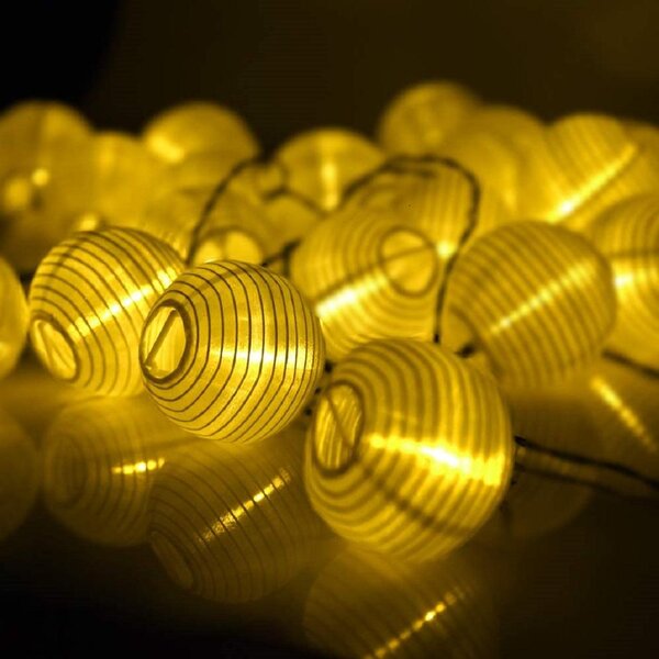 Technik@all Catena luminosa solare a LED con 20 lanterne gialle