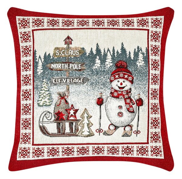 Federa cuscino natalizio gobelin Polo Nord Chenille IT037A