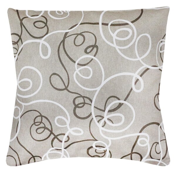 Federa cuscino linee beige-bianche