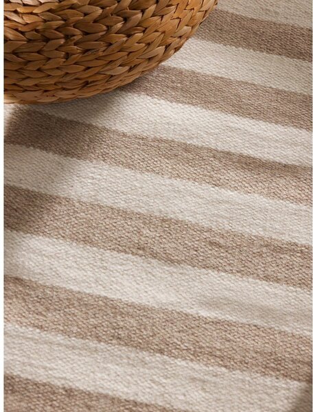 Tappeto bianco/marrone chiaro in lana reversibile/tessuto a mano 200x300 cm Vika – Hanse Home