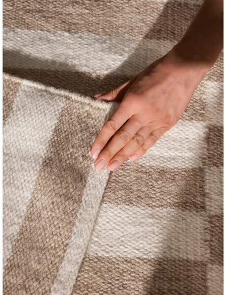 Tappeto bianco/marrone chiaro in lana reversibile/tessuto a mano 200x300 cm Vika – Hanse Home