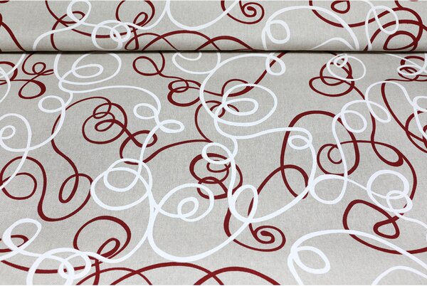 Federa cuscino linee bordeaux e bianche