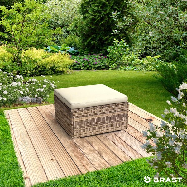 Sgabello in polyrattan marrone