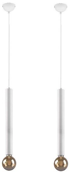 2 lampade a sospensione, altezza regolabile, metallo, colore bianco, altezza massima 150 cm