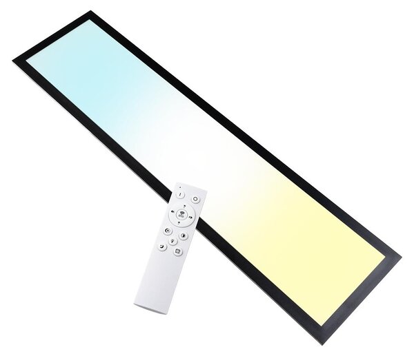 LUXULA, plafoniera a LED da incasso, 40 W, temperatura di colore regolabile (CCT) a 3000 K, 4000 K e 6500 K, con luce calda, neutra e fredda, colore nero, dimmerabile