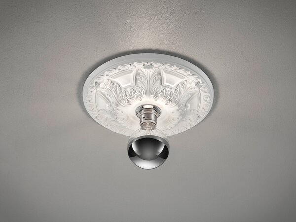 LED stucco rosone lampada da soffitto in gesso con ornamento design rotondo piccolo verniciabile