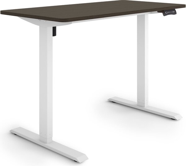ESMART Germany ETX-121WE 120 x 60 cm Decorazione ebano Scrivania ergonomica in piedi/seduta Regolabile elettricamente in altezza in modo continuo 73,5 - 123,5 cm 3x memoria Promemoria attività Avvio/arresto graduale Montaggio rapido