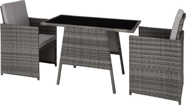 Tectake® Gruppo di seduta in rattan Lausanne per 2 persone