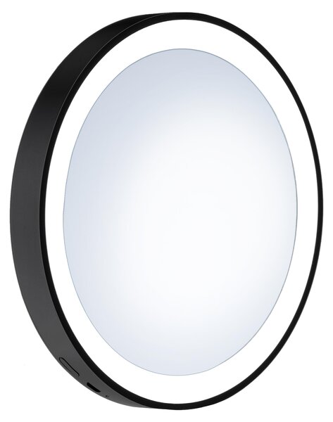 Smedbo OUTLINE - Specchio da bagno con ventosa, illuminazione LED, modello X7, colore nero, codice prodotto FB625