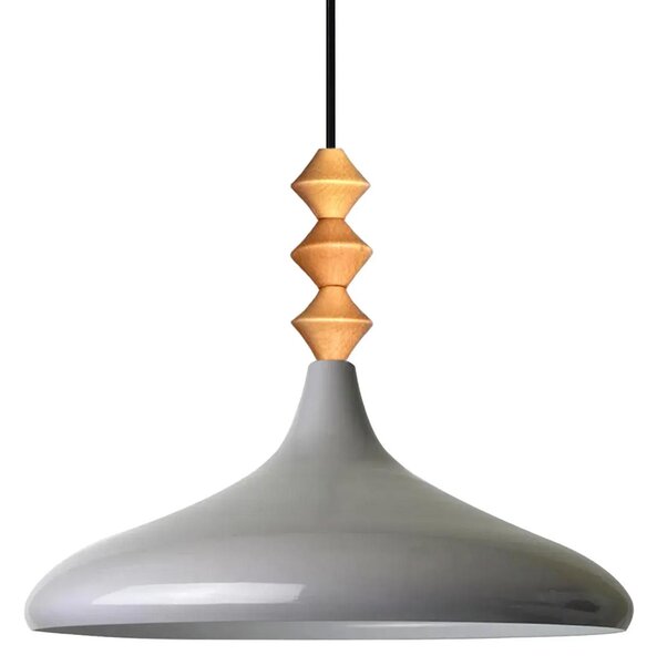 Champion Q Lampadario singolo in legno, grigio Luce a sospensione