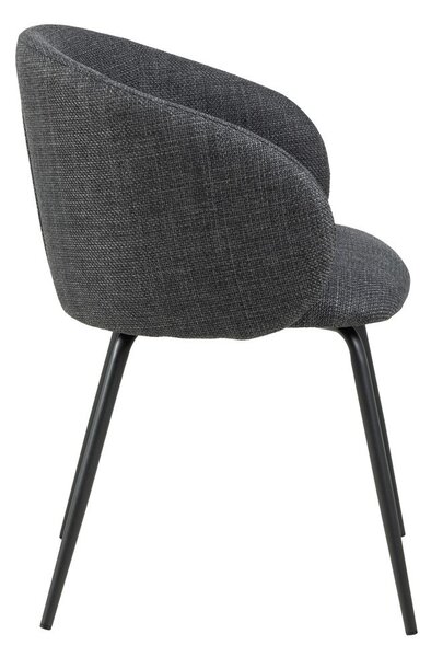 Set di sedie da pranzo grigio scuro in imbottito con braccioli 2 pz Eleanor – Actona